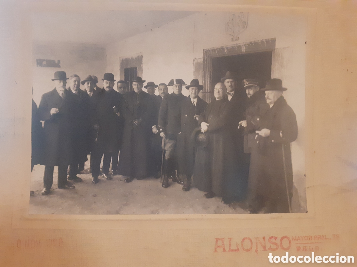 Antique Photography: ESPECTACULAR ALBUMINA PALENCIA 1929. GRUPO DE PERSONAJES NOTABLES.