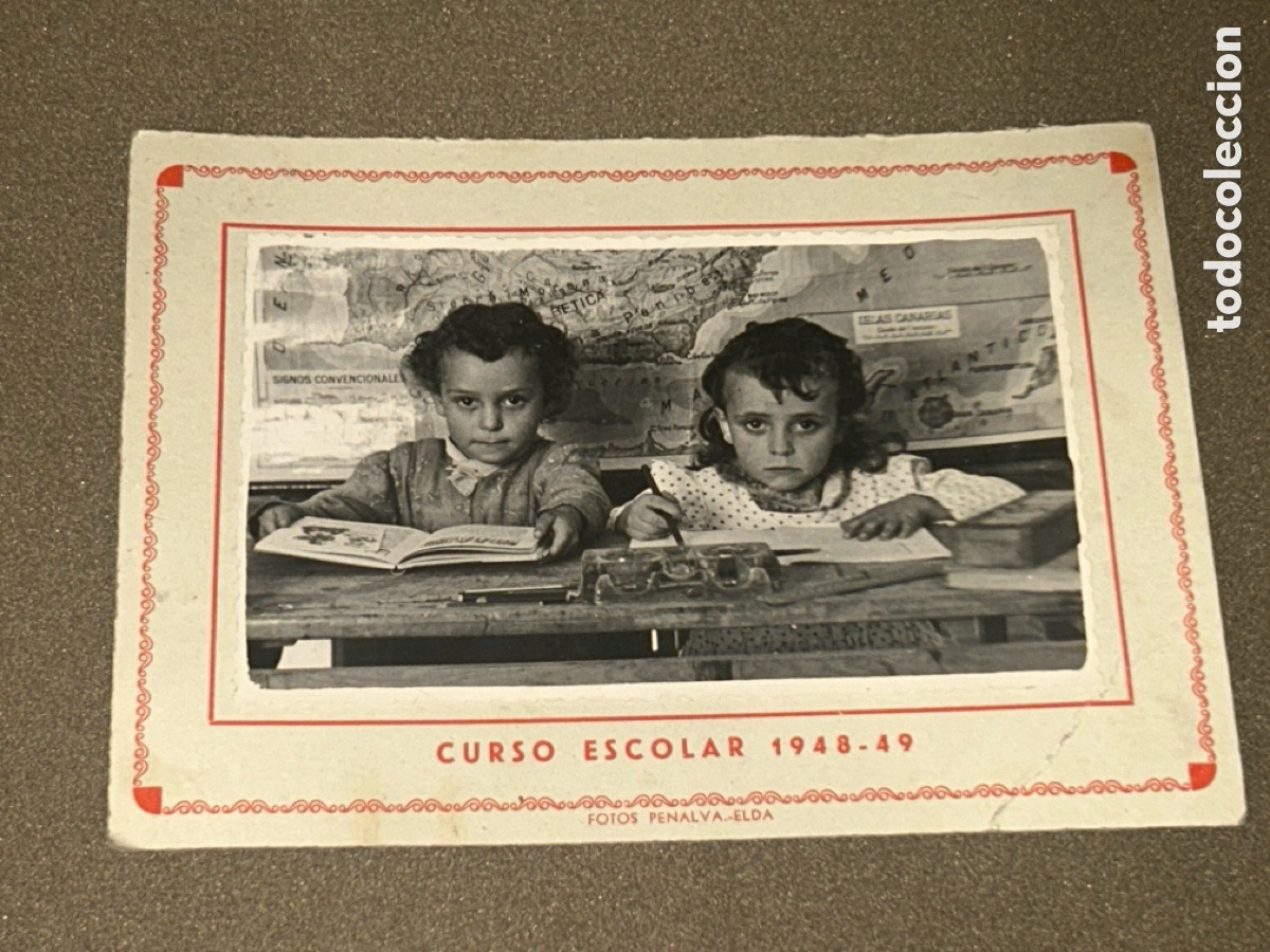 Fotografia antiga: ANTIGUA FOTO CURSO ESCOLAR 1948-1949 PENALVA-ELDA