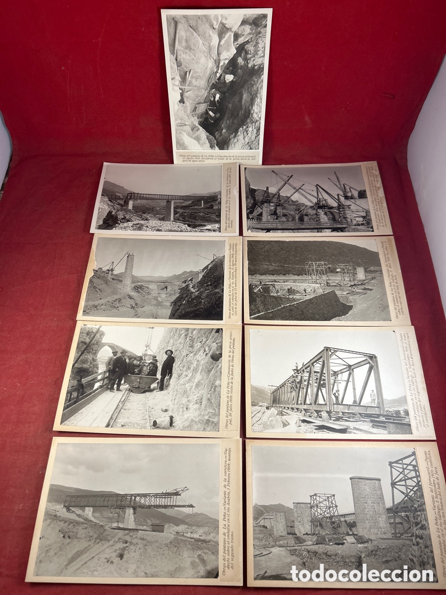 Fotografia antica: OBRAS DEL PANTANO DE LA PE&Ntilde;A 1908-1910