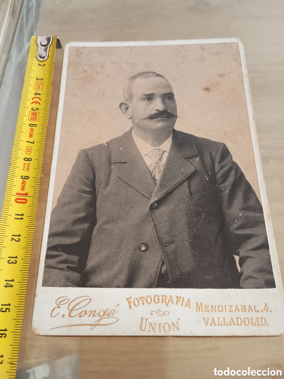 Fotografia antica: CA fotograf&iacute;a Uni&oacute;n. E. Cong&eacute;. Mendiz&aacute;bal 4 Valladolid. Retrato caballero