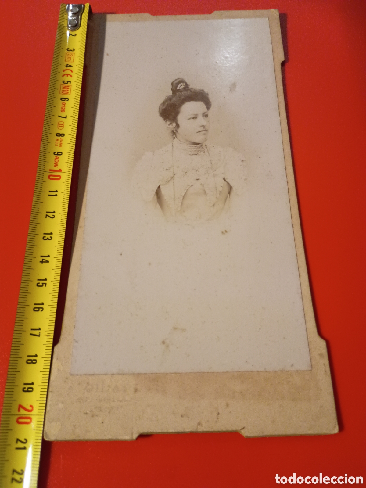 Fotografia antica: CR retrato de se&ntilde;ora. Colombres (Asturias). Foto Gilardi. Dedicada por Milagros a su hermano Pio.