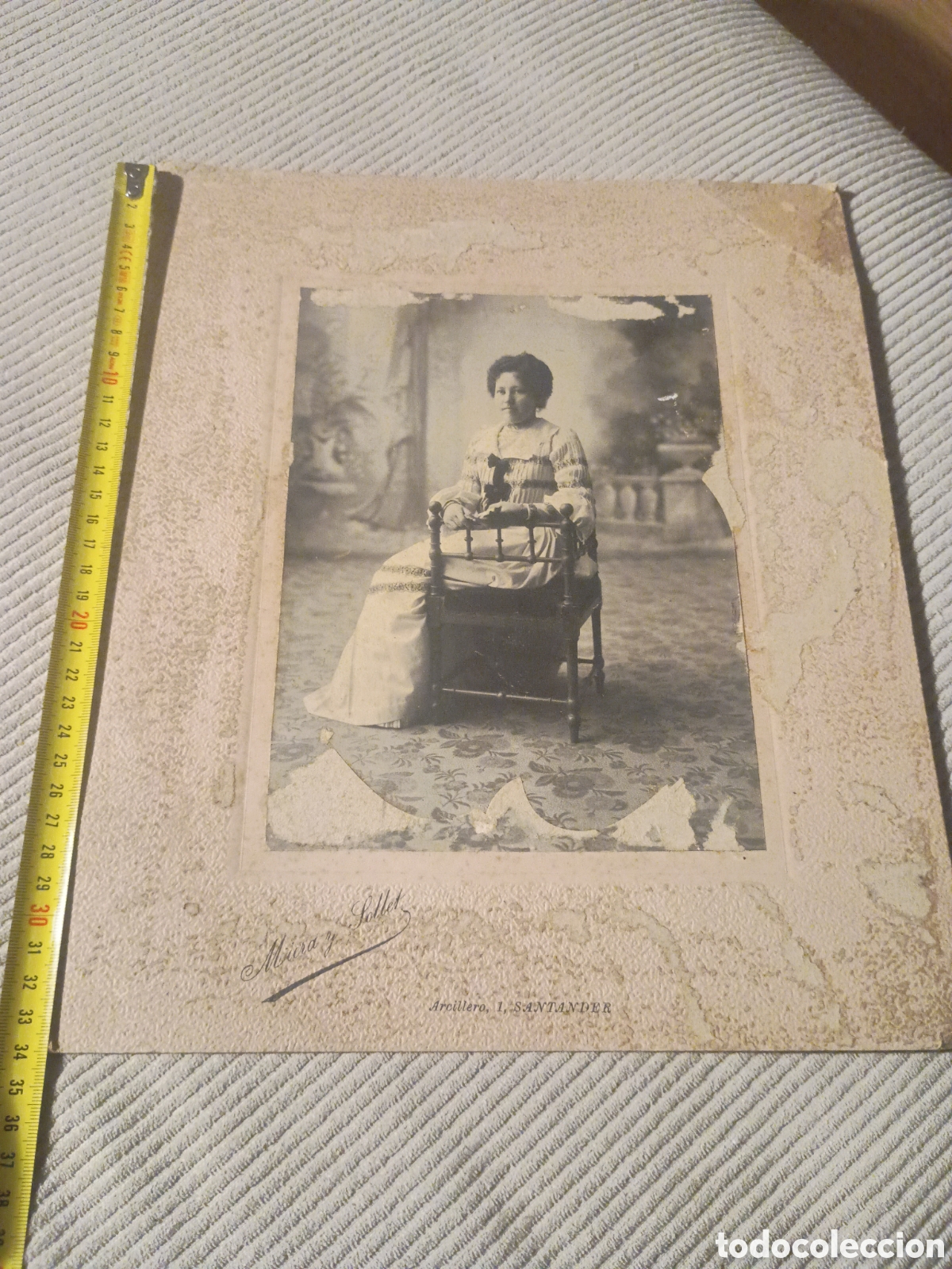Fotografia antica: CP gran retrato de se&ntilde;ora. Foto Miera y Sollet. Arcillero 1, Santander. Cantabria
