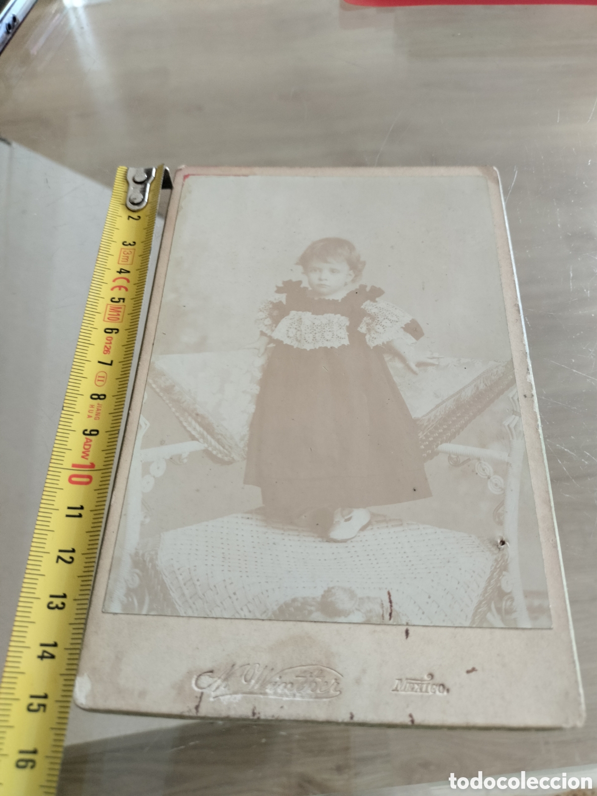 Fotografia antica: CR retrato de ni&ntilde;a. Winther fotograf&iacute;a. Mexico DF. Alb&uacute;mina