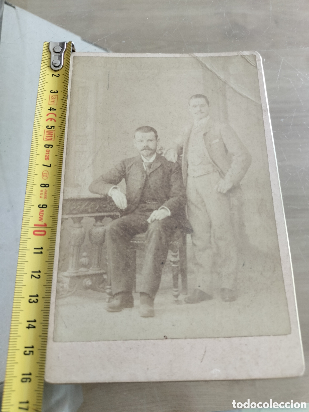 Fotografia antica: CR retrato dos caballeros. Mexico, a&ntilde;o 1889. Alb&uacute;mina. 2 hombres en foto de estudio