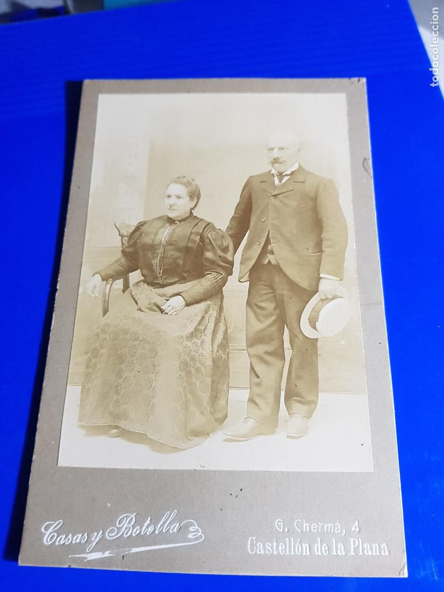 Fotografia antica: FOTOGRAFO CASAS Y BOTELLA CASTELLON DE LA PLANA EN CARTON