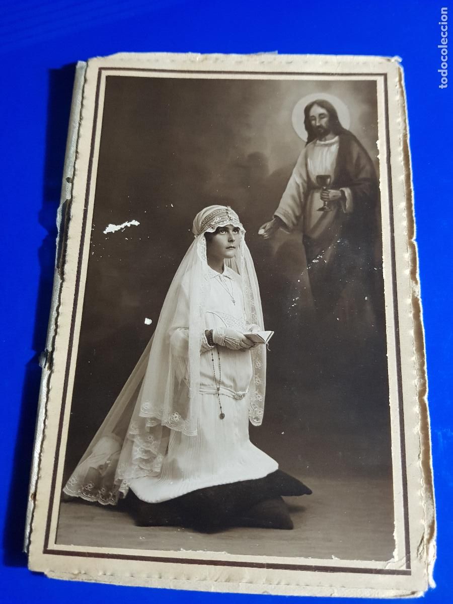 Fotografia antica: FOTO DE LA PRIMERA COMUNION EN CARTON