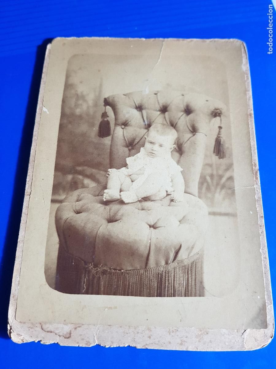 Fotografia antica: NI&Ntilde;O-&Ntilde;A EN SILLON EN CARTON