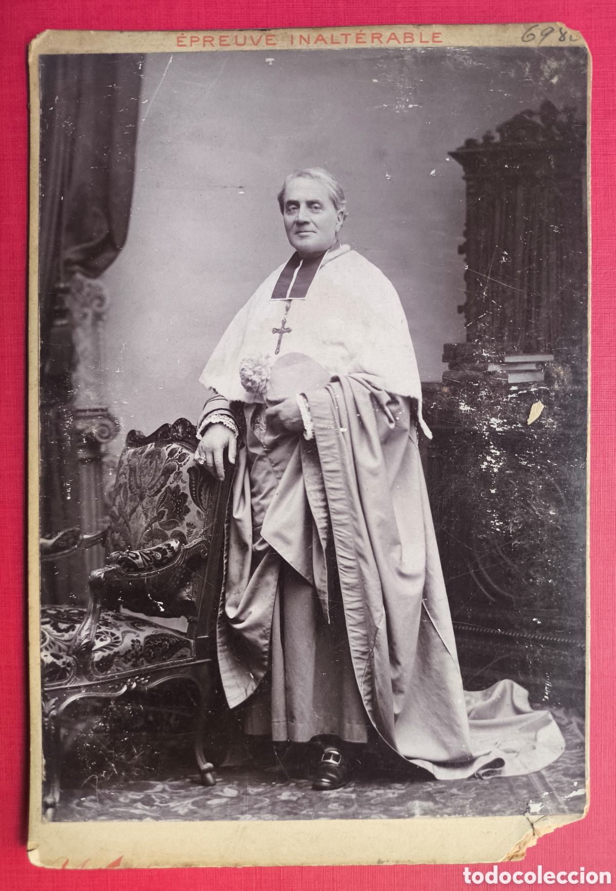 Fotografia antiga: ALB&Uacute;MINA FOTOGRAF&Iacute;A RETRATO ARZOBISPO PIERRE-HECTOR COULLI&Eacute; C. 1890