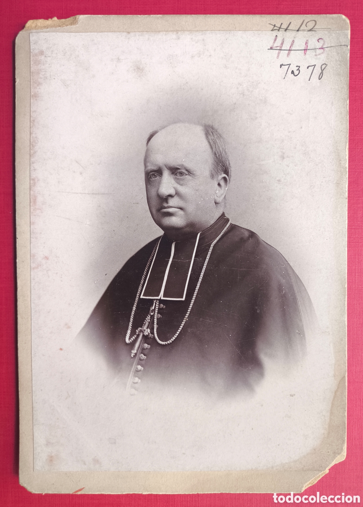 Fotografia antiga: ALB&Uacute;MINA FOTOGRAF&Iacute;A RETRATO OBISPO PIERRE GEAY FRANCE C. 1895