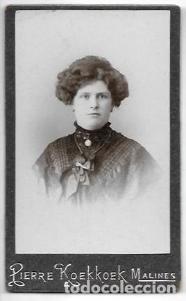 Fotografia antica: RETRATO DE JOVEN MUJER. FOTO PIERRE KOEKKOEK, MALINES MECHELEN. A&Ntilde;O 1912 - ALBUMINA-4222