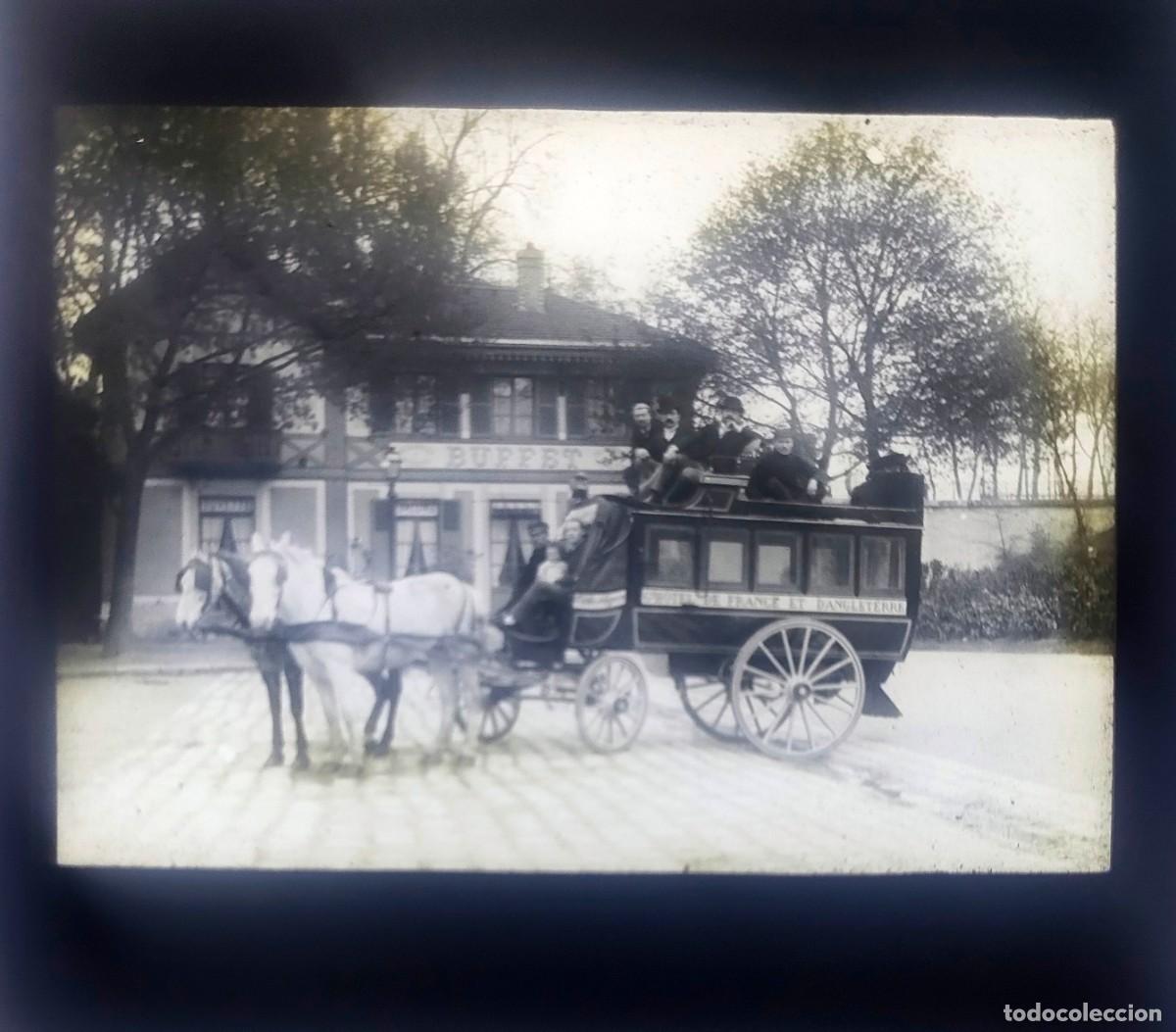 Fotografia antiga: CARRUAJE ANTIGUO CRISTAL POSITIVO TAMA&Ntilde;O 10 X 10 CM