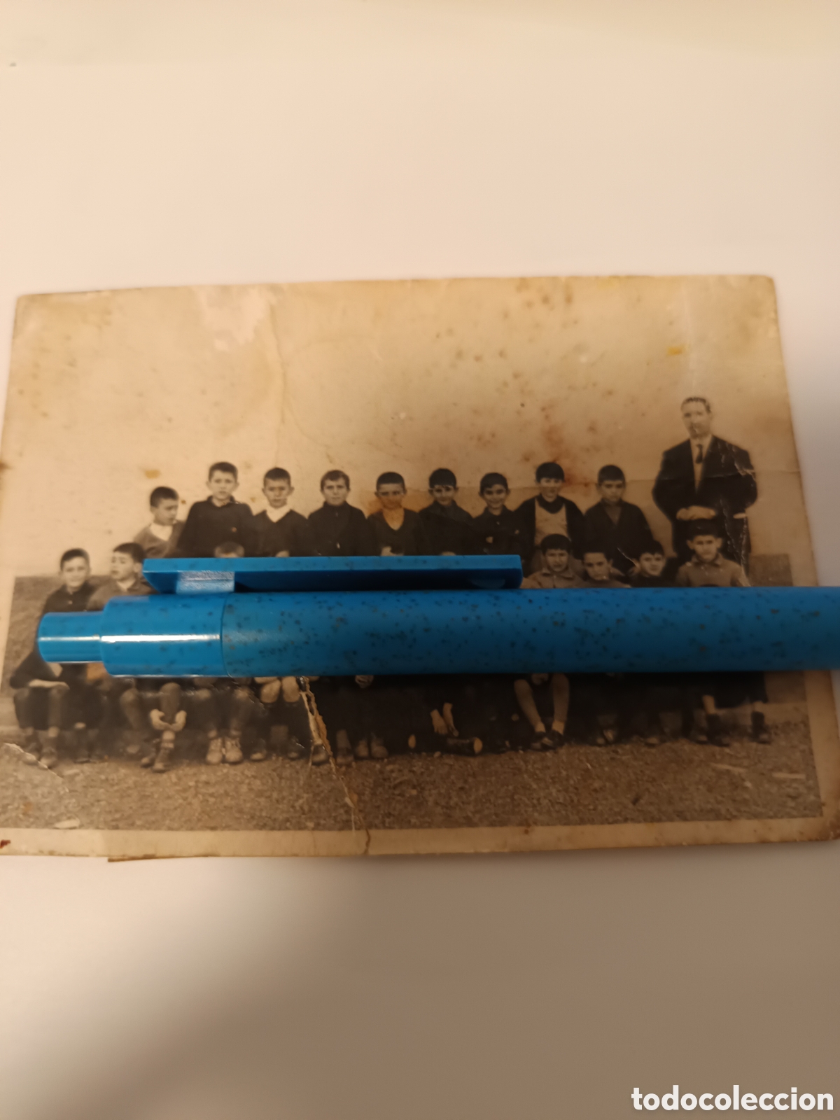 Fotograf&iacute;a antigua: ANTIGUA FOTOGRAFIA ESCUELA COLEGIO DE BENIAJAN MURCIA profesor maestro con alumnos