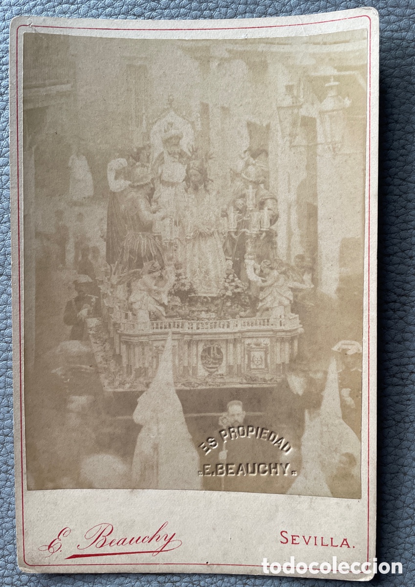Fotograf&iacute;a antigua: Albumina de Beauchy Jesus del Silencio Amargura Semana Santa Sevilla