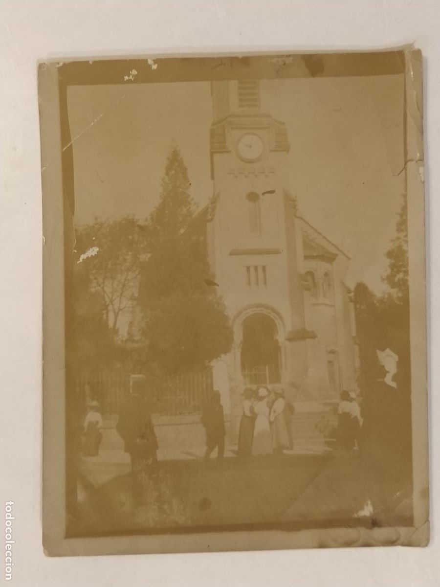 Fotograf&iacute;a antigua: ALEMANIA - FRIBOURG - IGLESIA - RELOJ - FOTOGRAFIA ALBUMINA ANTIGUA -(114.699)