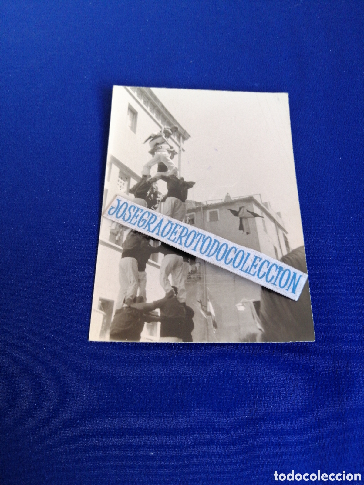 Fotografia antica: TARRAGONA - CASTELLERS JULIO 1963 FOTOGRAF&Iacute;A ANTIGUA SIGLO PASADO SELLO GARC&Iacute;A CORTES