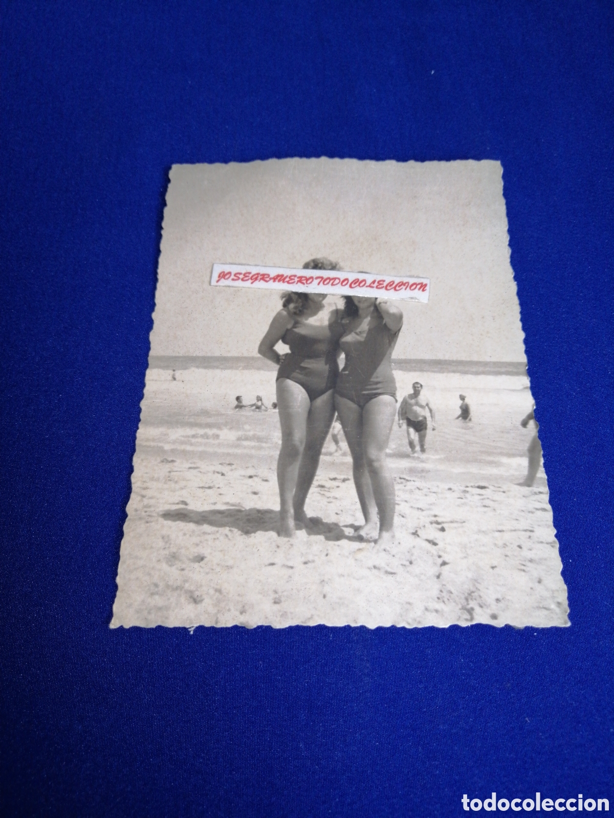 Antique Photography: PLAYA MODELOS EN BA&Ntilde;ADOR POSANDO FOTOGRAF&Iacute;A ANTIGUA SIGLO PASADO - BEACH MODELS IN SWIMSUITS POSING