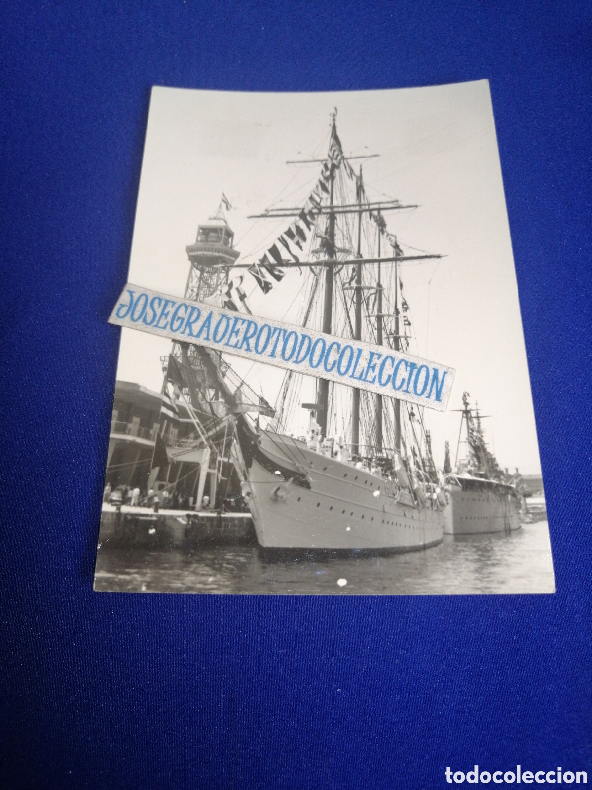 Fotograf&iacute;a antigua: BARCELONA PUERTO - JUAN SEBASTI&Aacute;N EL CANO ARMADA ESPA&Ntilde;OLA FOTOGRAF&Iacute;A ANTIGUA SIGLO PASADO