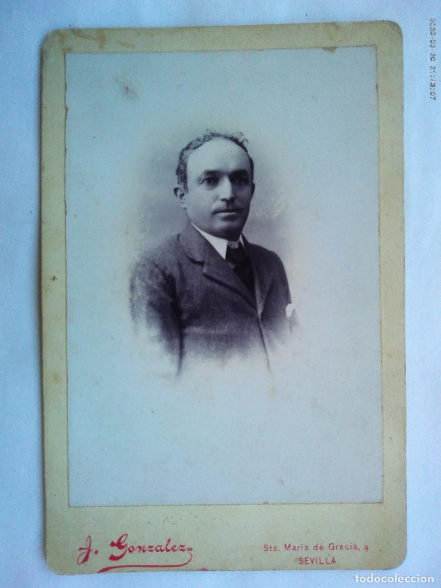Fotografia antica: BONITA FOTO DE ESTUDIO DE JOVEN ELEGANTE , SIGLO XIX . DE GONZALEZ , SEVILLA