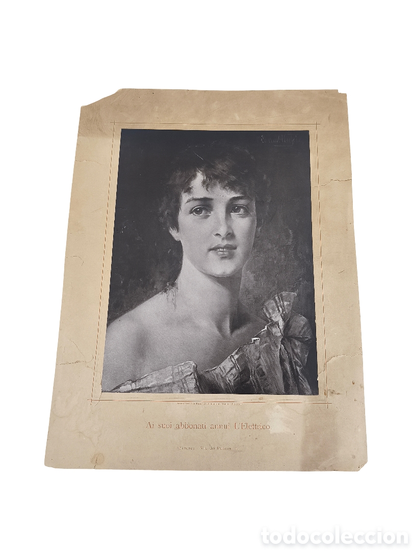 Fotografia antica: ANTIGUA FOTOTIPIA DE &Eacute;POCA - RETRATO DE DAMA - OBRA ORIGINAL DE CONRAD KIESEL - EDICI&Oacute;N FLORENCIA