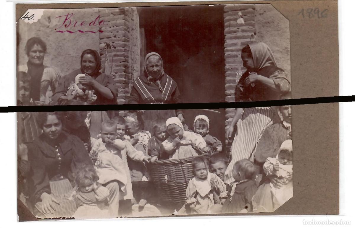 Fotograf&iacute;a antigua: Barcelona. Breda . Mujeres cuidando ni&ntilde;os. Mainaderas. 1896. 11,2 x 15 cms. . Vell i Bell