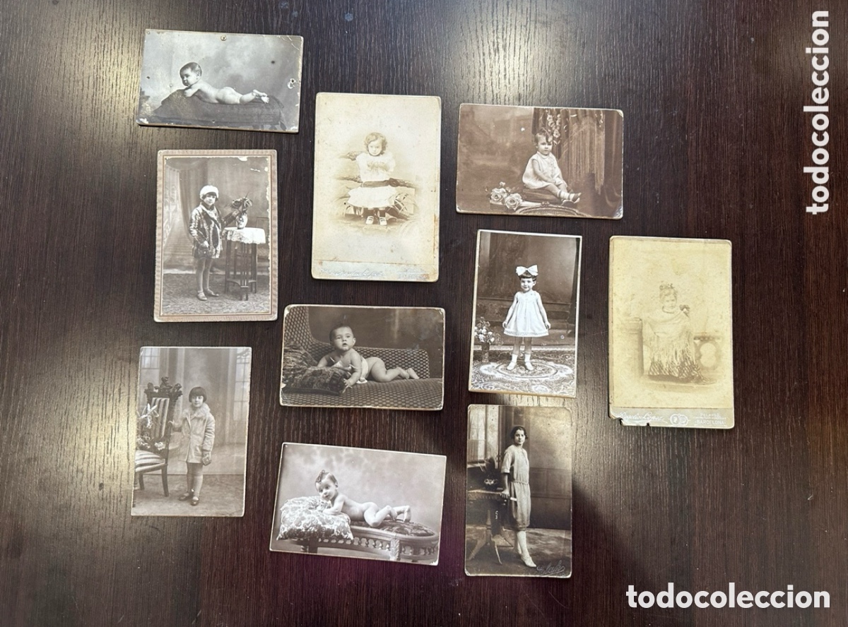 Alte Fotografie: LOTE DE 10 FOTOGRAFIAS ALBUMINA RETRATOS NI&Ntilde;OS - DIFERENTES FOTOGRAFOS BARCELONA SXIX. (R).