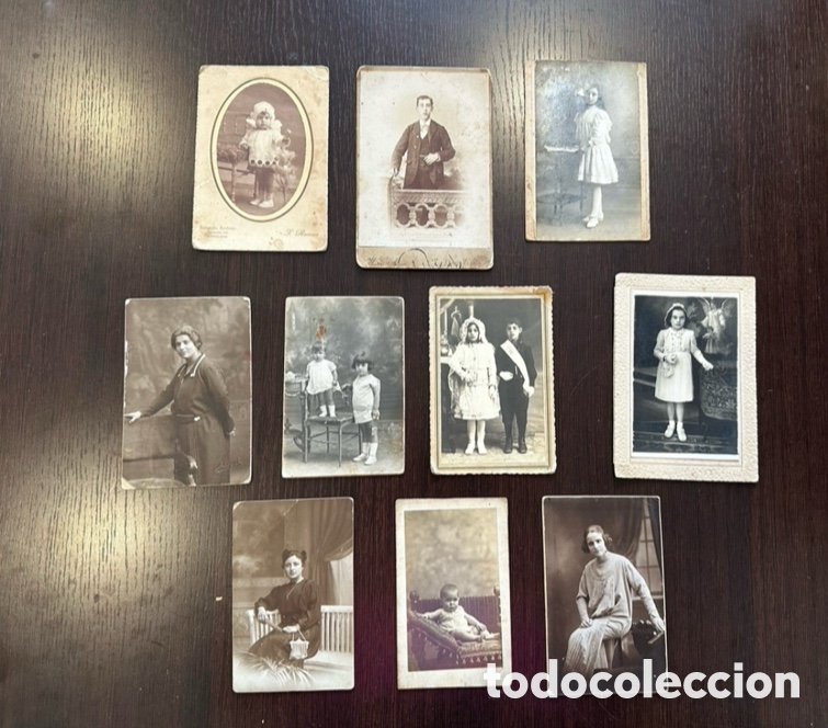 Alte Fotografie: LOTE DE 10 FOTOGRAFIAS ALBUMINA RETRATOS NI&Ntilde;OS - DIFERENTES FOTOGRAFOS BARCELONA SXIX.(T).