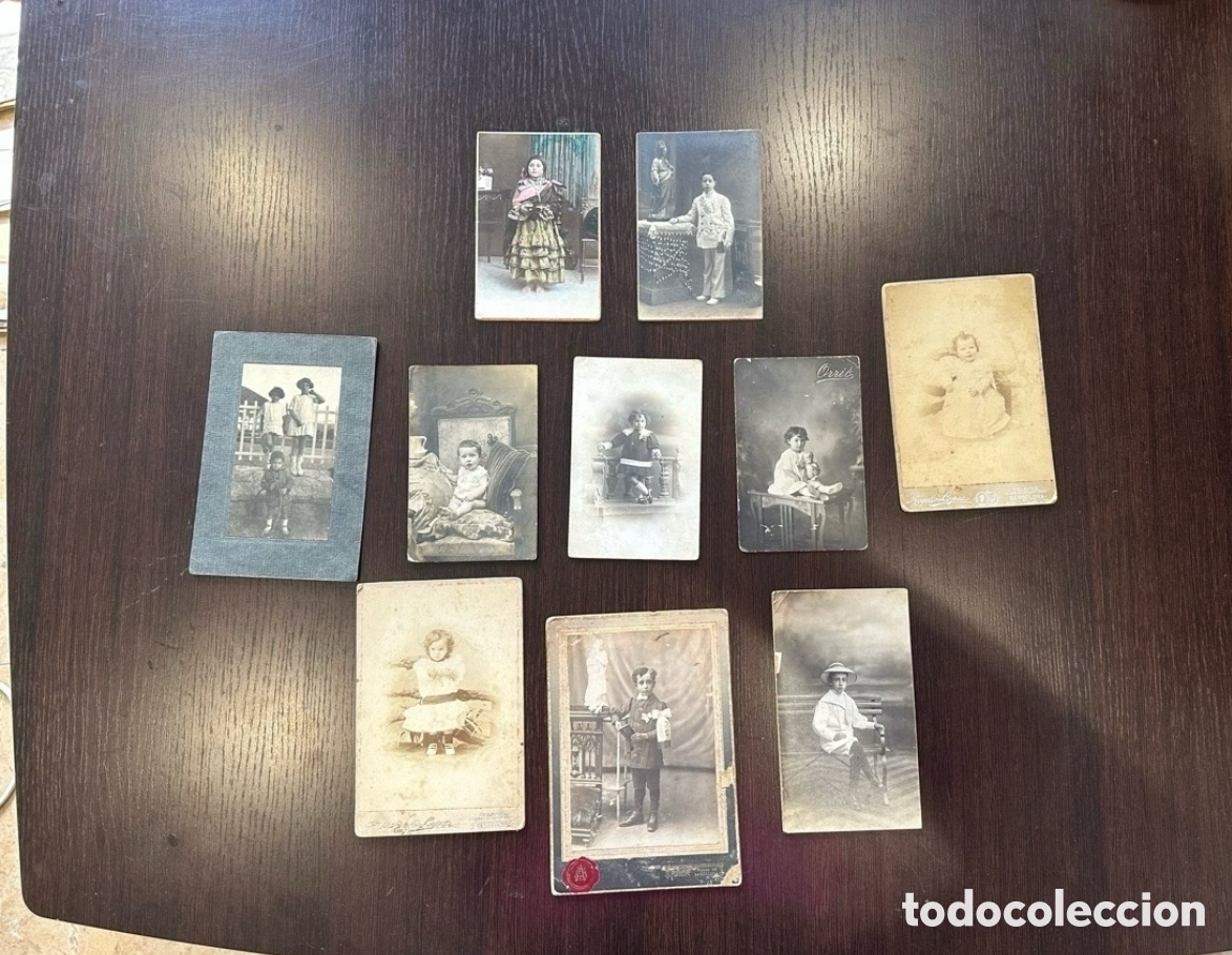 Alte Fotografie: LOTE DE 10 FOTOGRAFIAS ALBUMINA RETRATOS NI&Ntilde;OS DIFERENTES FOTOGRAFOS BARCELONA SXIX.(E).