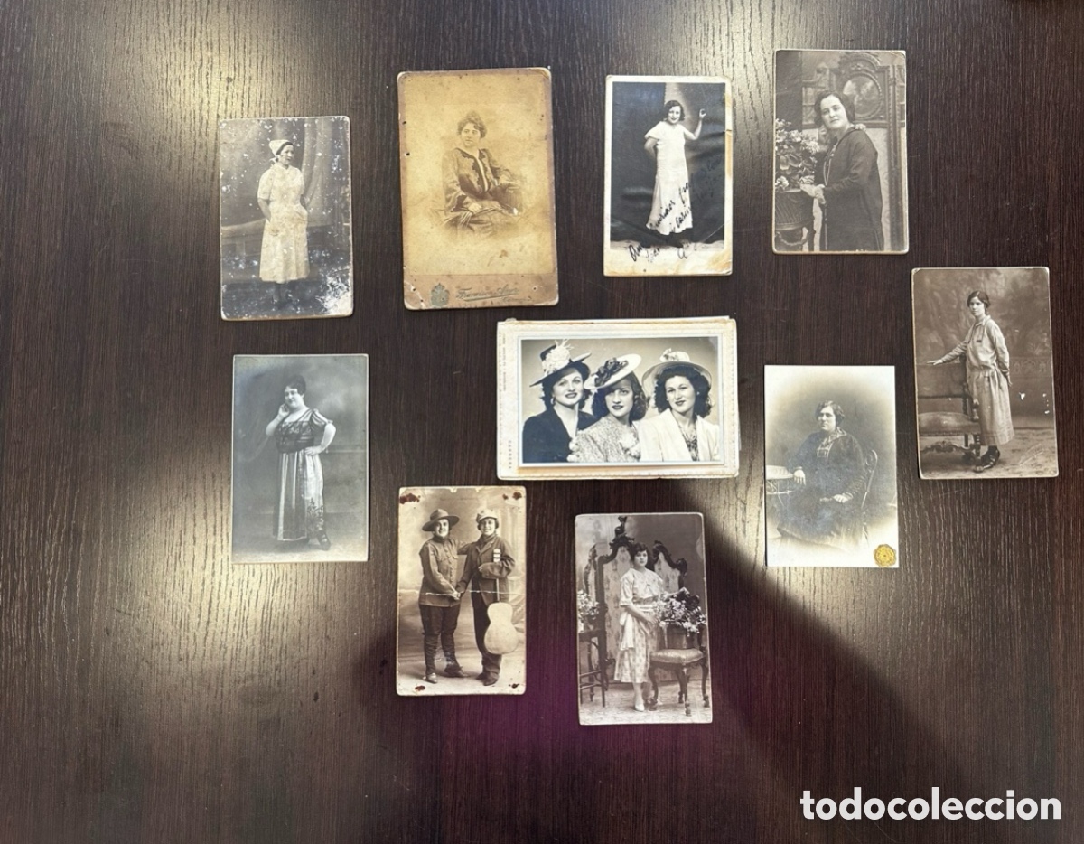 Alte Fotografie: LOTE DE 10 FOTOGRAFIAS ALBUMINA RETRATOS MUJERES- DIFERENTES FOTOGRAFOS BARCELONA SXIX. (H).