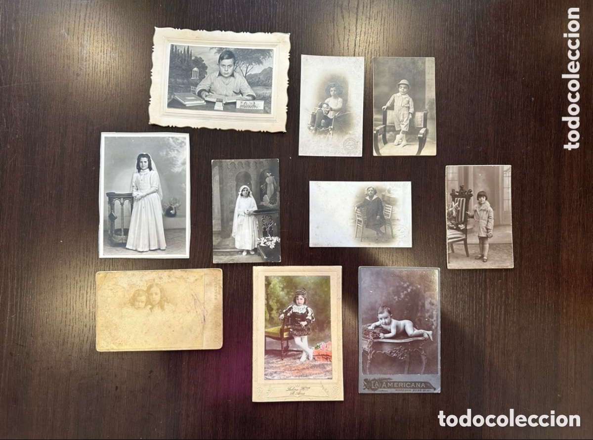 Photographie ancienne: LOTE DE 10 FOTOGRAFIAS ALBUMINA RETRATOS NI&Ntilde;OS - DIFERENTES FOTOGRAFOS BARCELONA SXIX. (M).