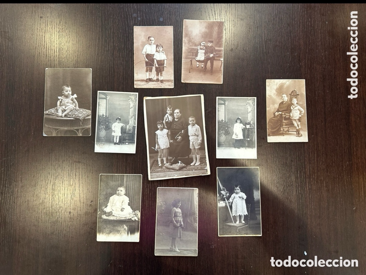 Alte Fotografie: LOTE DE 10 FOTOGRAFIAS ALBUMINA RETRATOS NI&Ntilde;OS - DIFERENTES FOTOGRAFOS BARCELONA SXIX.(Q).