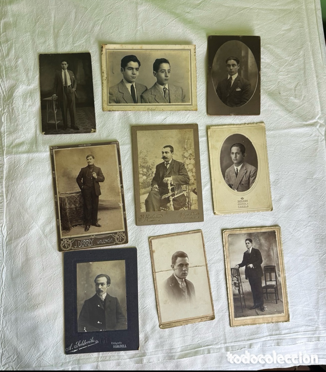 Fotografia antiga: LOTE DE 10 FOTOGRAFIAS ALBUMINA RETRATOS HOMBRES - DIFERENTES FOTOGRAFOS BARCELONA SXIX lote (A)