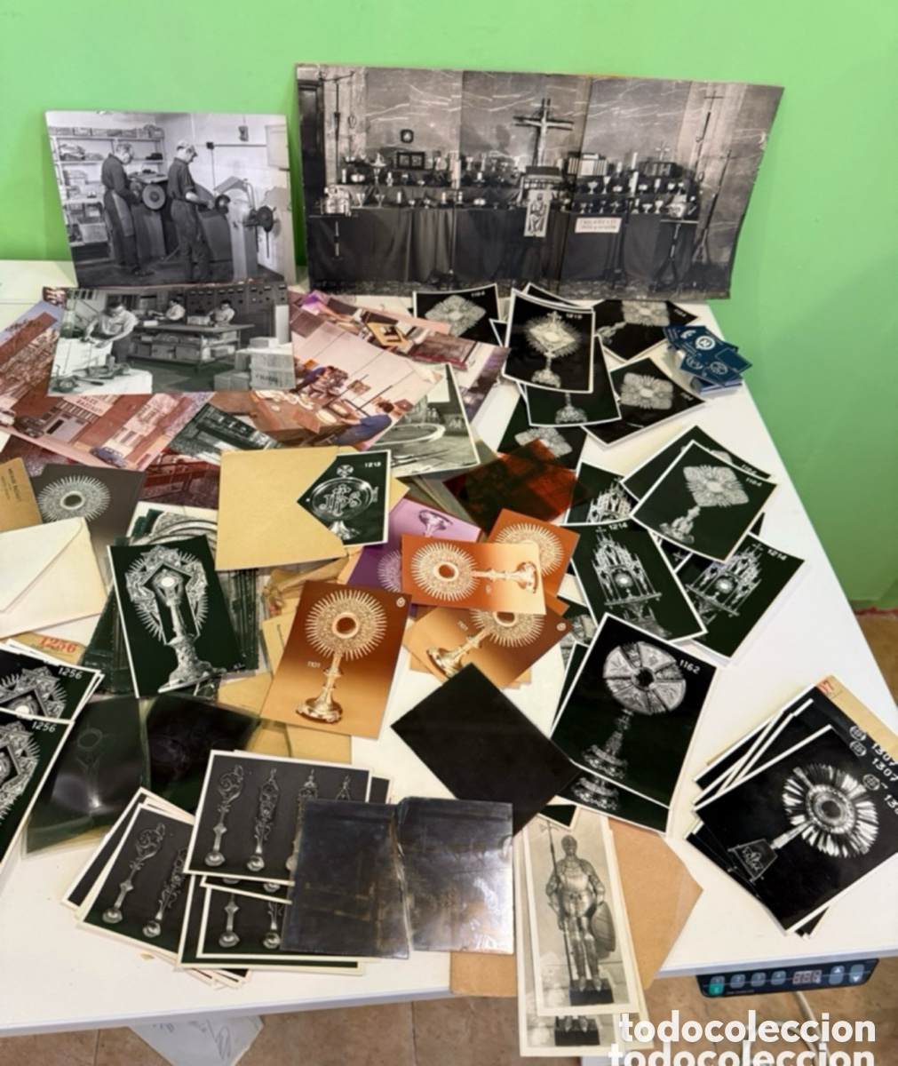 Fotografia antiga: lote fotos custodias diapositivas. Fotos de f&aacute;brica de los art&iacute;culos religiosos Barcelona...