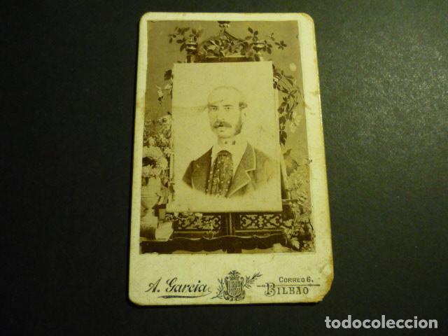 Fotografia antiga: BILBAO RETRATO DE HOMBRE A. GARCIA FOTOGRAFO ALBUMINA 7 X 11 CM
