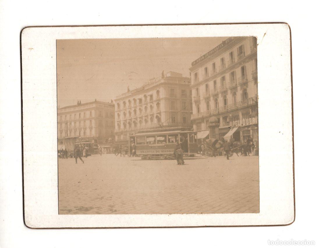 Fotografia antiga: MADRID.- PUERTA DEL SOL EN MADRID A FINALES DEL SIGLO XIX.12X8,5.