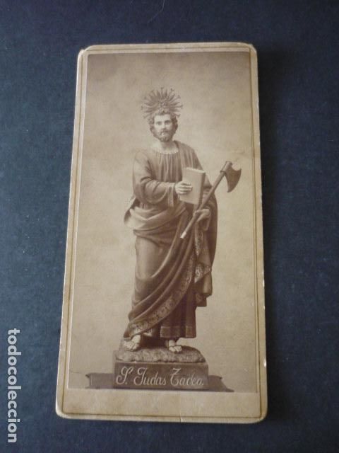 Fotografia antiga: SAN JUDAS TADEO PARROQUIA DE SAN GINES DE MADRID ALBUMINA SIGLO XIX 8 X 16 CM