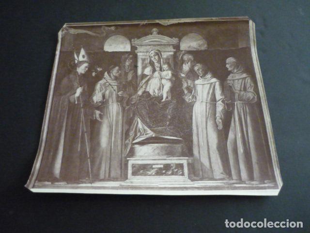 Fotograf&iacute;a antigua: VIRGEN ENTRONIZADA DE ALVISE VIVARINI ANTIGUA FOTOGRAFIA ALBUMINA 17 X 20 CM