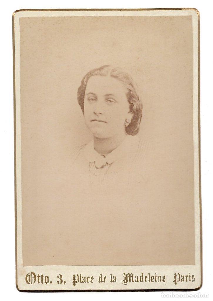 Fotograf&iacute;a antigua: RETRATO DE ESTUDIO FEMENINO. OTTO, PARIS. SIGLO XIX