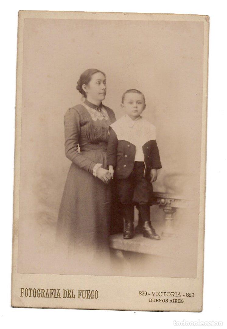 Fotograf&iacute;a antigua: RETRATO DE ESTUDIO FEMENINO. FOTOGRAFIA DE FUEGO, BUENOS AIRES. ARGENTINA, A&Ntilde;O 1900
