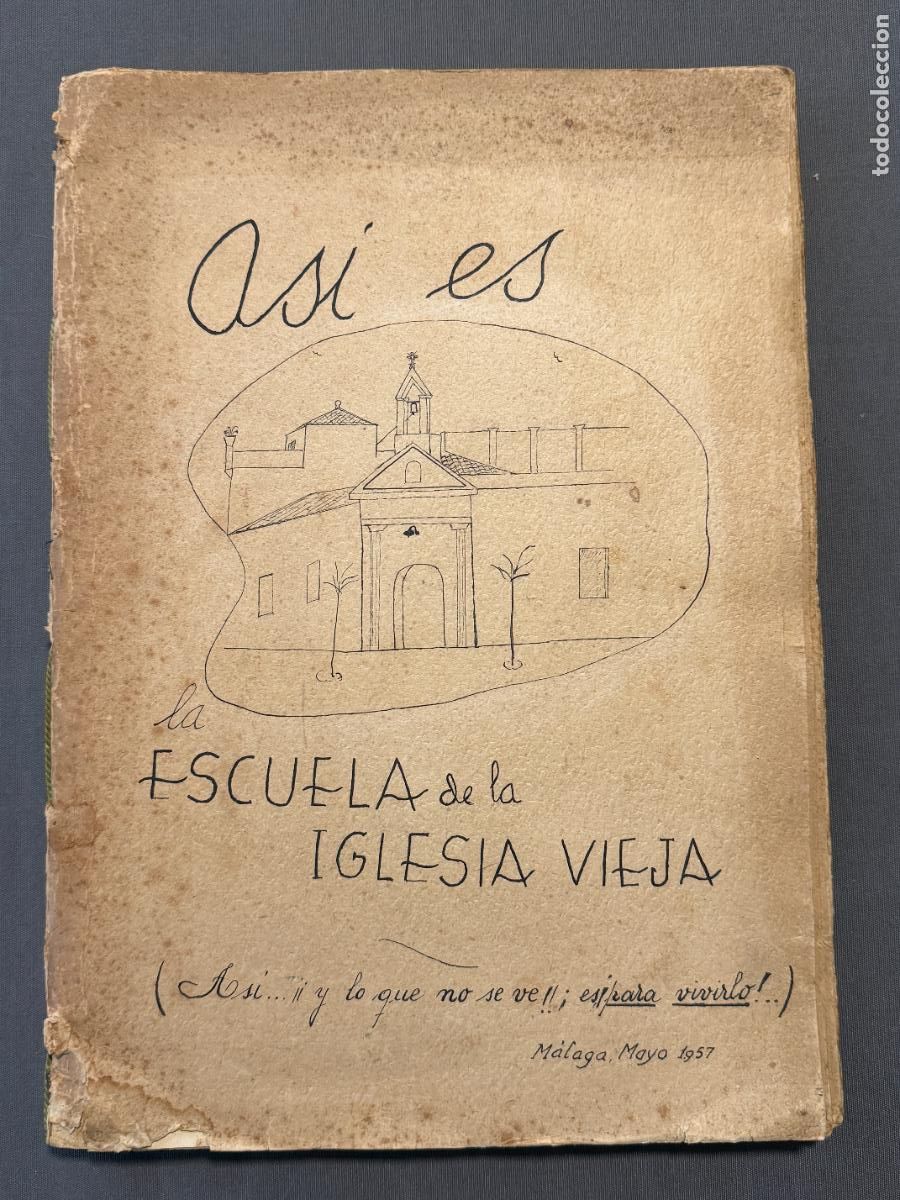 Fotograf&iacute;a antigua: bloc alb&uacute;m de fotograf&iacute;as de la escuela de la vieja iglesia , M&aacute;laga 1957 , San Patricio