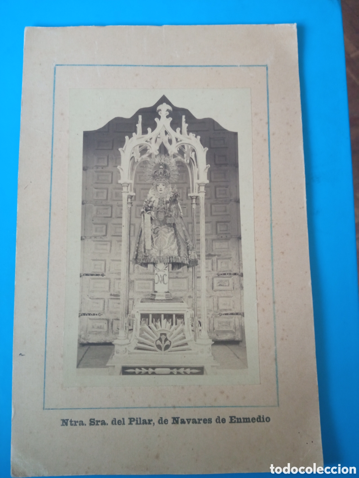 Fotograf&iacute;a antigua: Antigua fotograf&iacute;a, Nuestra Se&ntilde;ora del Pilar de Navares de Enmedio, (Segovia) mide 24,7 x15,8cm