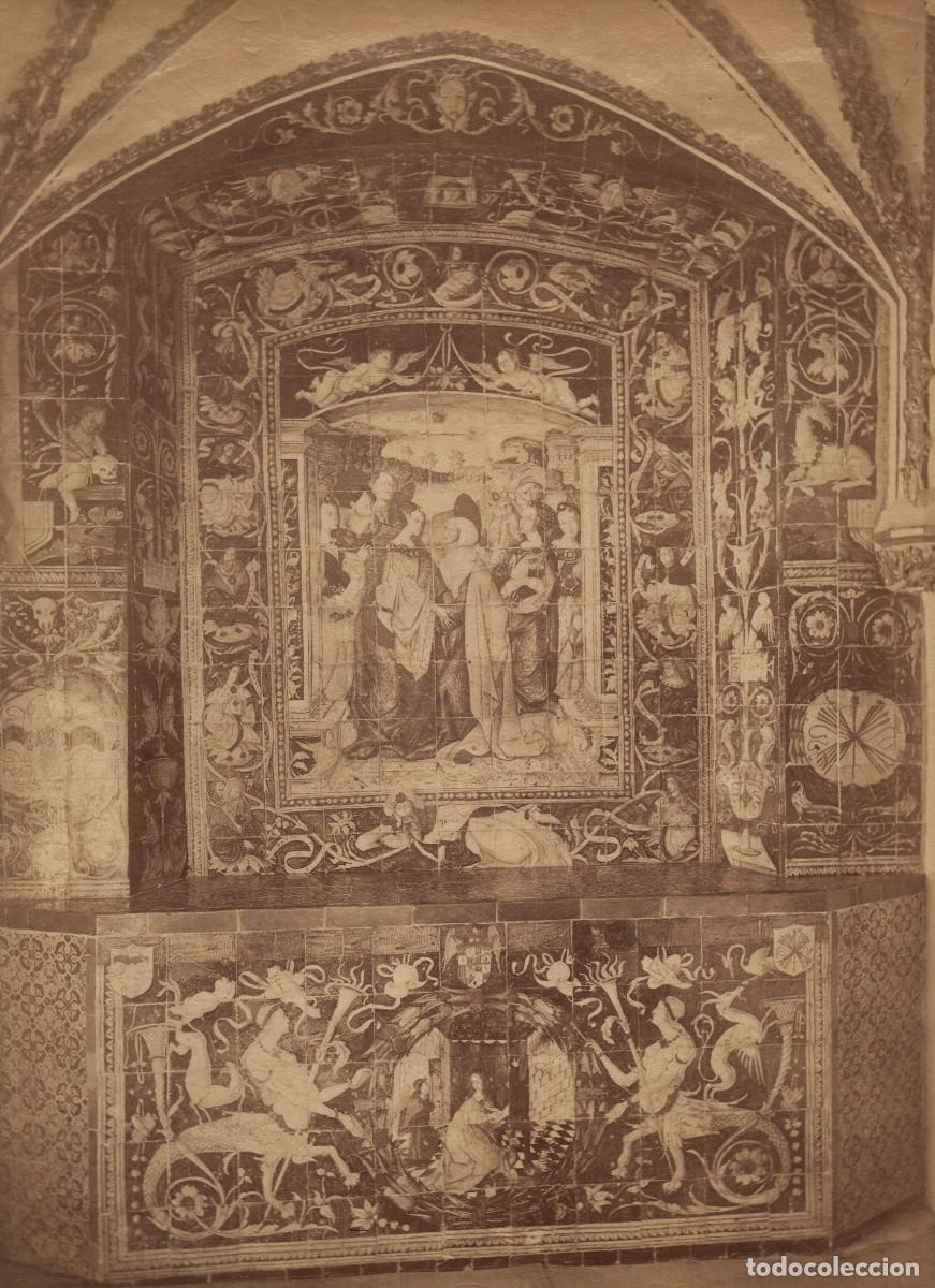 Fotograf&iacute;a antigua: ALB&Uacute;MINAS, J. LAURENT. 1/ Altar de fabricaci&oacute;n pintada . 2/ Capitel patio Leones 3/ Templo Marte 4/P