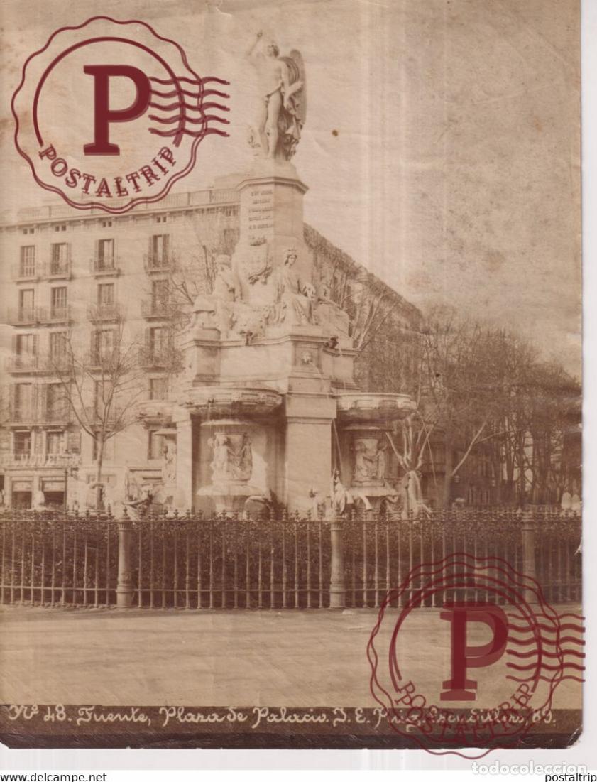 Fotograf&iacute;a antigua: BARCELONA FUENTE PLAZA DE PALACIO ESCUDILLERS 89 21X16CM BARCELONA CATALU&Ntilde;A ESPA&Ntilde;A SPAIN.