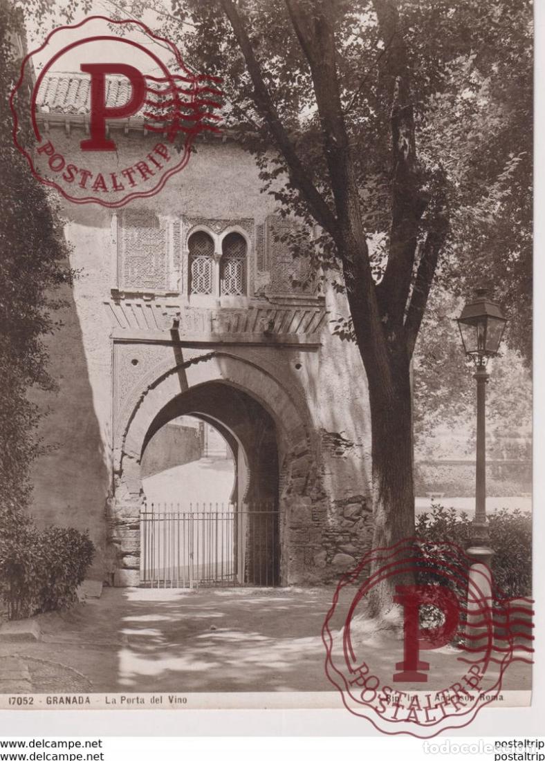 Fotograf&iacute;a antigua: FOTOGRAFIA ANTES DE 1900. ESPA&Ntilde;A SPAIN. GRANADA. PORTA DEL VINO. ANDERSON ROMA 26X20 CM
