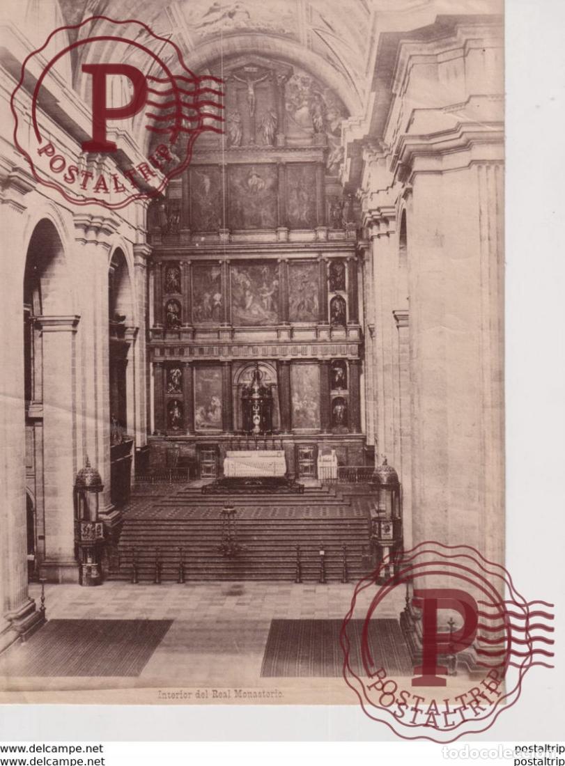 Fotograf&iacute;a antigua: INTERIOR DEL REAL MONASTERIO FOTOGRAFO CARLOS HUERTA ESCORIAL MADRID 22*16 CM FOTOGRAFIA ANTES DE