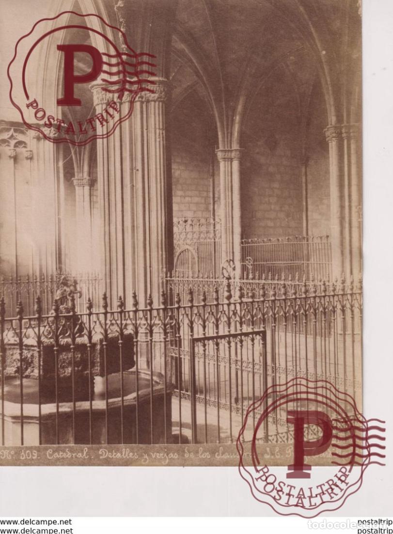 Fotograf&iacute;a antigua: CATEDRAL DETALLES Y VERJAS DE LOS CLAUSTROS BARCELONA 21*16 CM FOTOGRAFIA ANTES DE 1900. ESPA&Ntilde;A