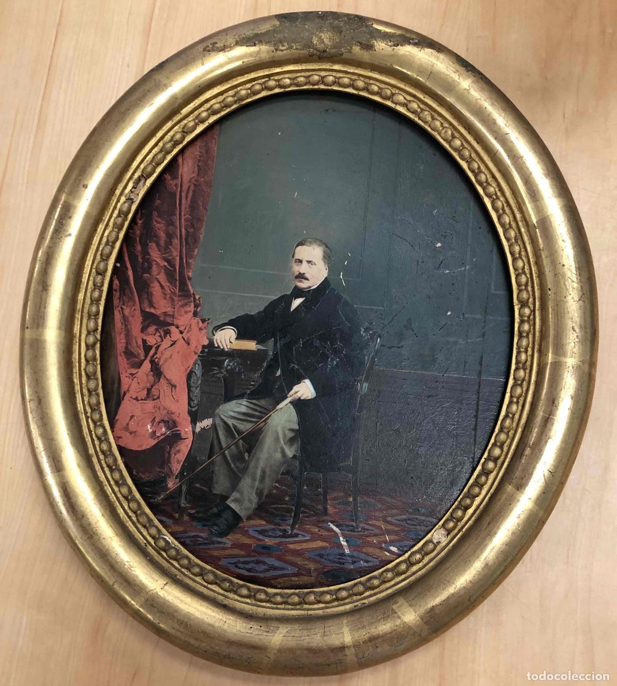 Fotograf&iacute;a antigua: RETRATO MASCULINO EN ALBUMINA COLOREADA. SIGLO XIX