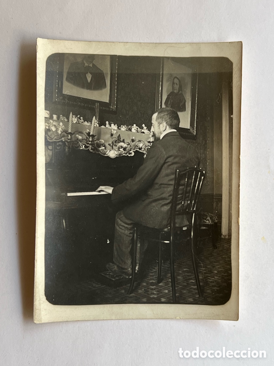 Fotograf&iacute;a antigua: BARCELONA. Piano y pianista.. an&oacute;nimo ? El furor del Piano a la Catalunya del segle XIX.. Albumina.