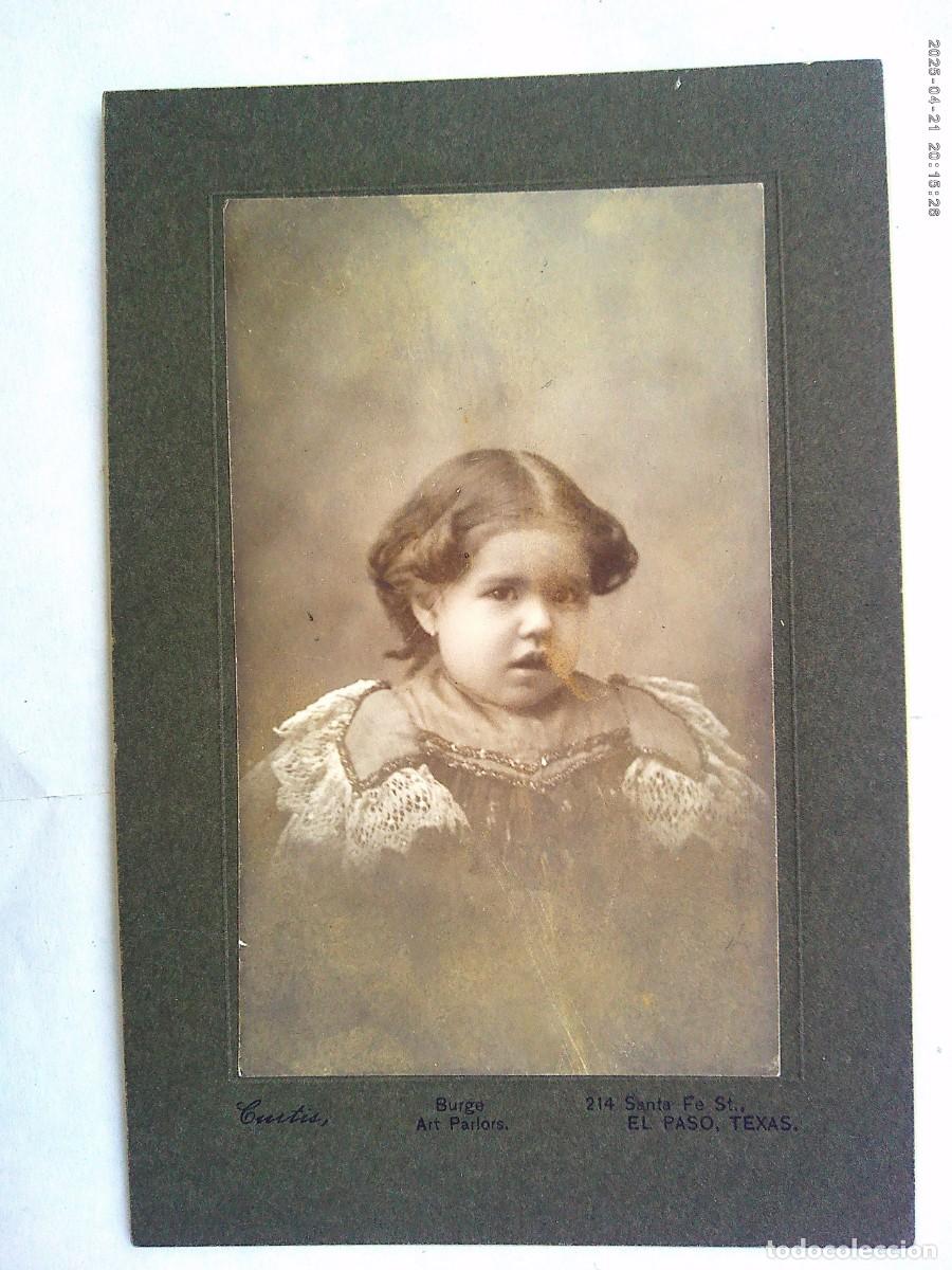 Fotograf&iacute;a antigua: PRECIOSA FOTO DE ESTUDIO DE NI&Ntilde;A DEL SIGLO XIX. DE CURTIS , EL PASO ( TEXAS , ESTADOS UNIDOS )