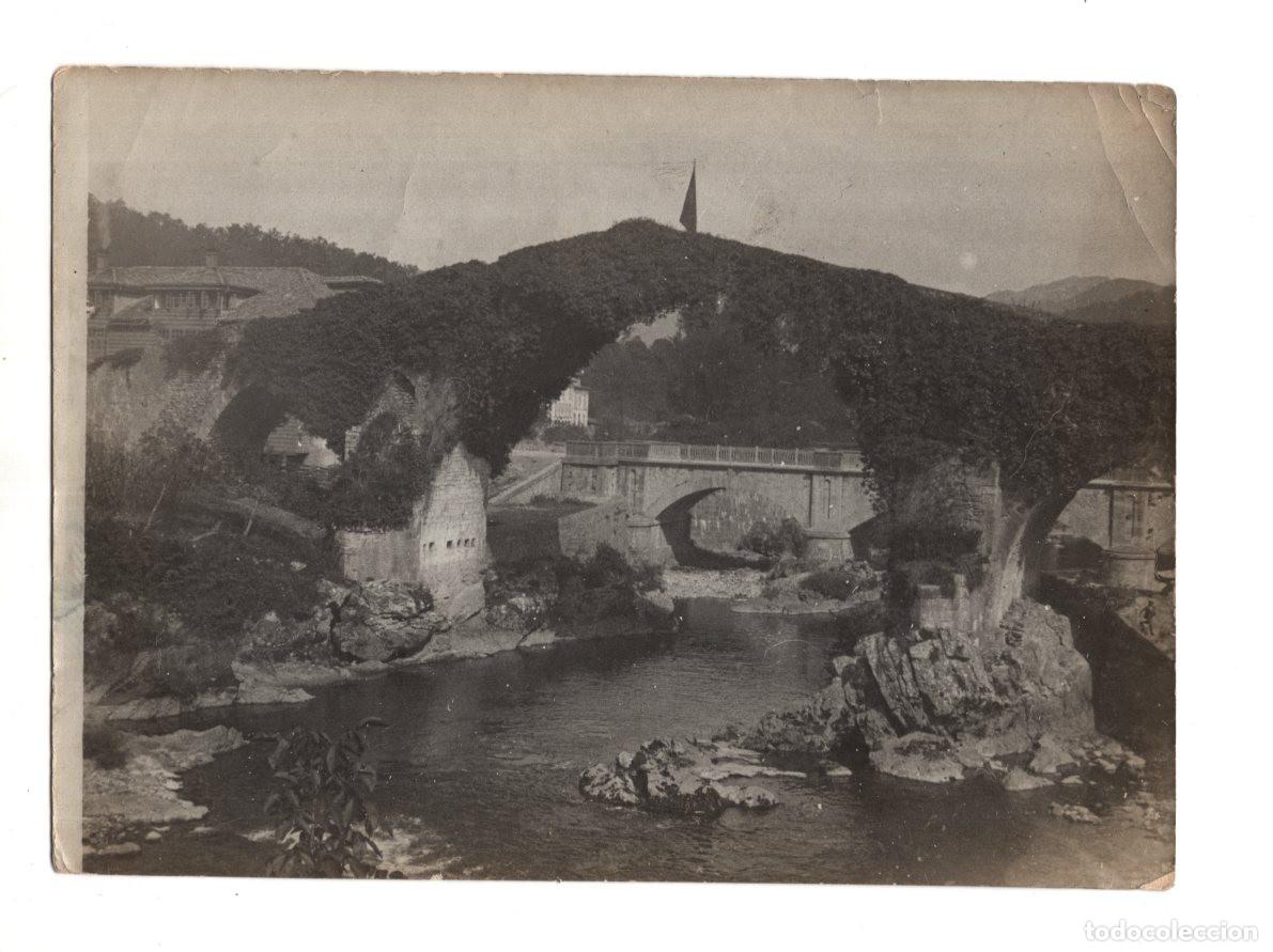 Fotograf&iacute;a antigua: CANGAS DE ON&Iacute;S EN ASTURIAS.- PUENTE ROMANO. 18X13.