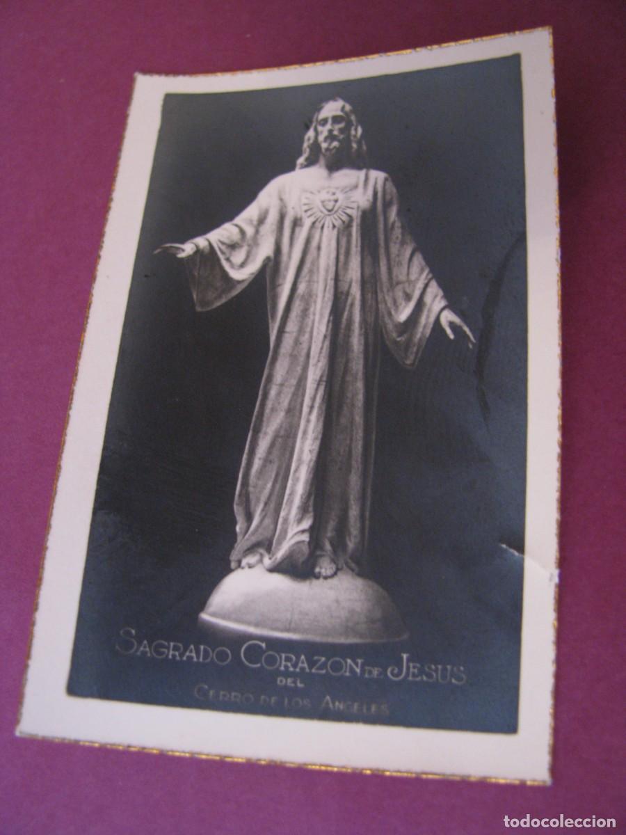 Fotograf&iacute;a antigua: PEQUE&Ntilde;A FOTO SAGRADO CORAZON DE JESUS. CERRO DE LOS ANGELES. 7X4,5 CM